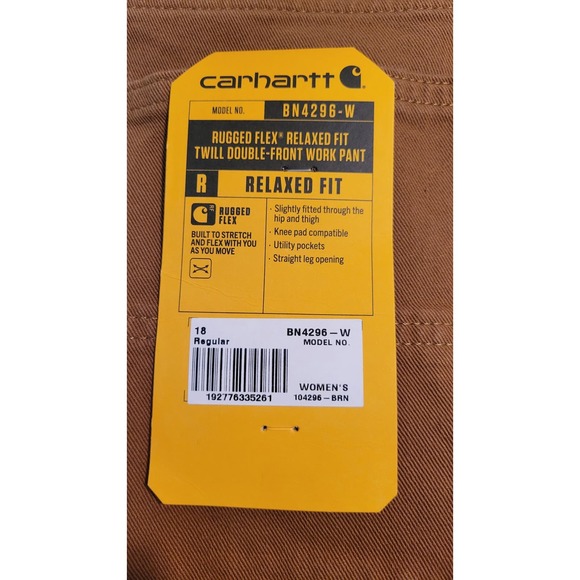 Carhartt Pants Women 18 Brown Relaxed Fit Double Knee Workwear‎ - Picture 6 of 8